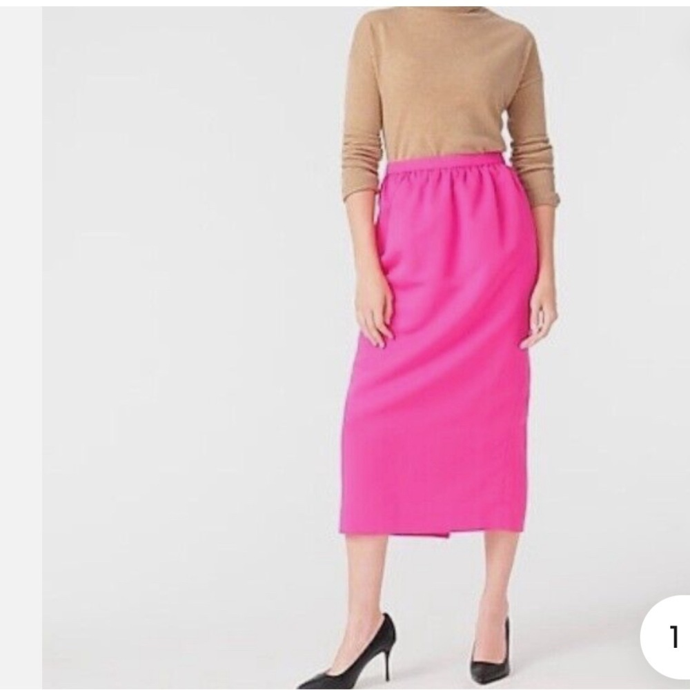 J. Crew Long Pencil Skirt Hot Pink/Neon Fuchsia New With Tags